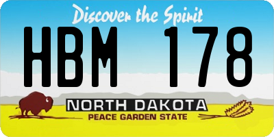 ND license plate HBM178