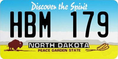 ND license plate HBM179