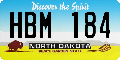 ND license plate HBM184