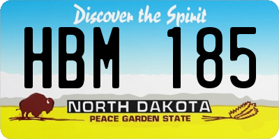 ND license plate HBM185