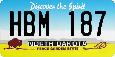 ND license plate HBM187