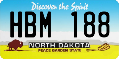 ND license plate HBM188