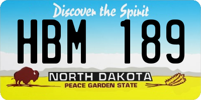 ND license plate HBM189