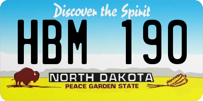 ND license plate HBM190