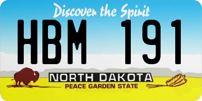 ND license plate HBM191