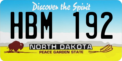 ND license plate HBM192