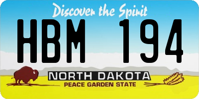 ND license plate HBM194