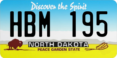 ND license plate HBM195