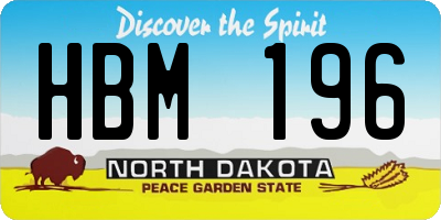 ND license plate HBM196