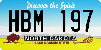 ND license plate HBM197