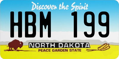 ND license plate HBM199