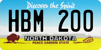 ND license plate HBM200