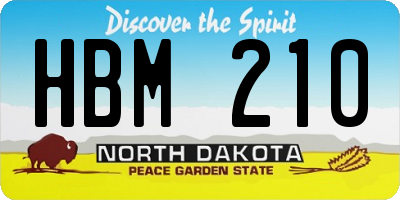 ND license plate HBM210