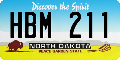ND license plate HBM211