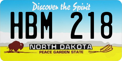 ND license plate HBM218