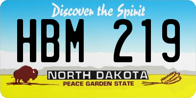 ND license plate HBM219