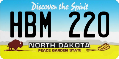 ND license plate HBM220