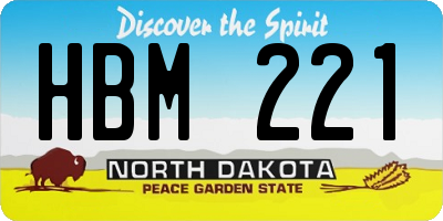 ND license plate HBM221
