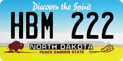 ND license plate HBM222