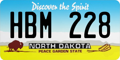 ND license plate HBM228