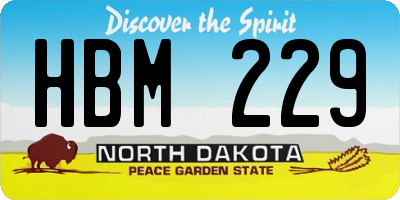 ND license plate HBM229