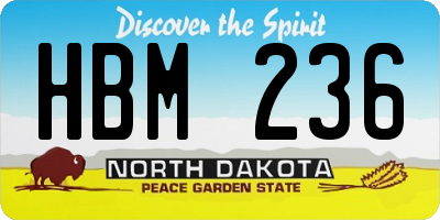 ND license plate HBM236