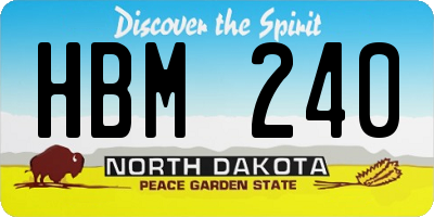 ND license plate HBM240