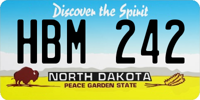 ND license plate HBM242