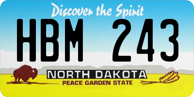 ND license plate HBM243