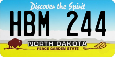 ND license plate HBM244