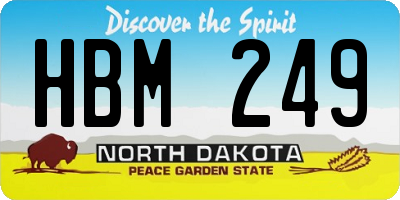 ND license plate HBM249