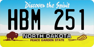 ND license plate HBM251