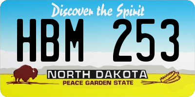ND license plate HBM253