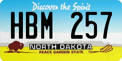 ND license plate HBM257