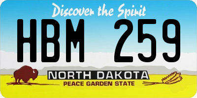 ND license plate HBM259