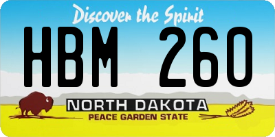 ND license plate HBM260