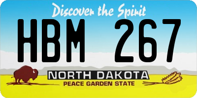 ND license plate HBM267