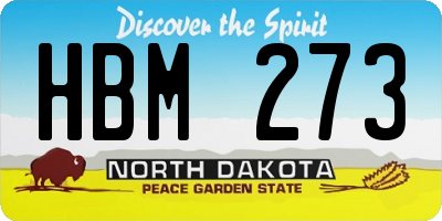 ND license plate HBM273