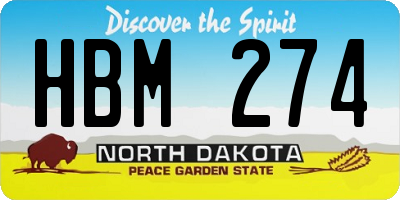 ND license plate HBM274