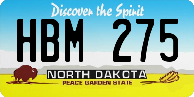 ND license plate HBM275