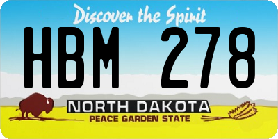 ND license plate HBM278