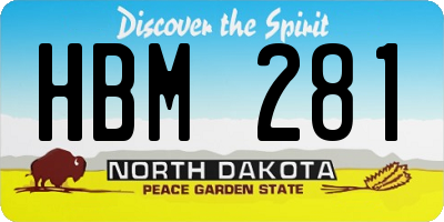 ND license plate HBM281
