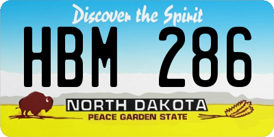 ND license plate HBM286