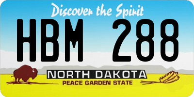 ND license plate HBM288