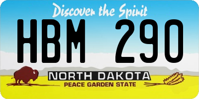 ND license plate HBM290