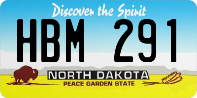 ND license plate HBM291