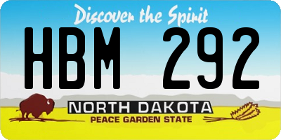 ND license plate HBM292