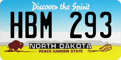 ND license plate HBM293