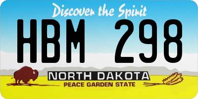 ND license plate HBM298