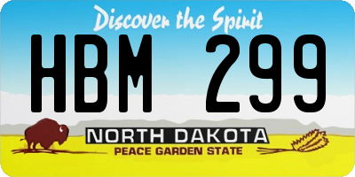 ND license plate HBM299